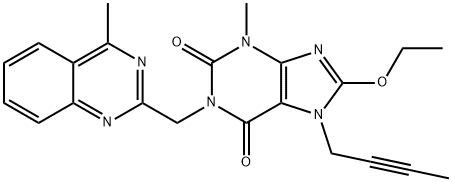 7-(丁-2-炔-1-基)-8-乙氧基-3-甲基-1-((4-甲基喹唑啉-2-基)甲基)-1H-嘌呤-2,6-(3H,7H)-二酮(利格列汀杂质) 结构式