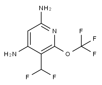 4,6-Diamino-3-(difluoromethyl)-2-(trifluoromethoxy)pyridine 结构式