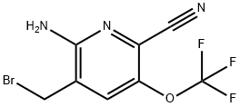 2-Amino-3-(bromomethyl)-6-cyano-5-(trifluoromethoxy)pyridine 结构式