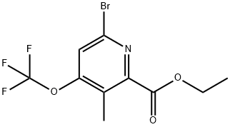 Ethyl 6-bromo-3-methyl-4-(trifluoromethoxy)pyridine-2-carboxylate 结构式