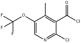 2-Chloro-4-methyl-5-(trifluoromethoxy)pyridine-3-carbonyl chloride 结构式