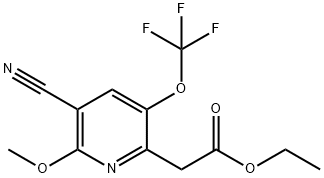 Ethyl 3-cyano-2-methoxy-5-(trifluoromethoxy)pyridine-6-acetate 结构式