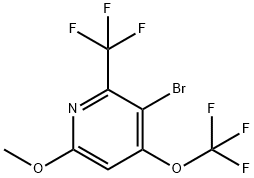 3-Bromo-6-methoxy-4-(trifluoromethoxy)-2-(trifluoromethyl)pyridine 结构式