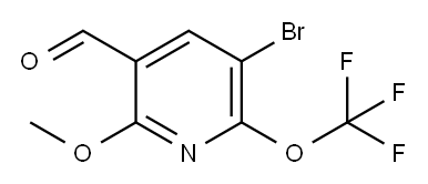3-Bromo-6-methoxy-2-(trifluoromethoxy)pyridine-5-carboxaldehyde 结构式
