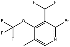 2-Bromo-3-(difluoromethyl)-5-methyl-4-(trifluoromethoxy)pyridine 结构式