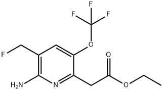 Ethyl 2-amino-3-(fluoromethyl)-5-(trifluoromethoxy)pyridine-6-acetate 结构式