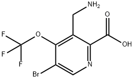 3-(Aminomethyl)-5-bromo-4-(trifluoromethoxy)pyridine-2-carboxylic acid 结构式
