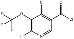 4-Chloro-2-fluoro-3-(trifluoromethoxy)pyridine-5-carbonyl chloride 结构式