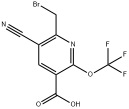2-(Bromomethyl)-3-cyano-6-(trifluoromethoxy)pyridine-5-carboxylic acid 结构式