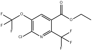 Ethyl 2-chloro-3-(trifluoromethoxy)-6-(trifluoromethyl)pyridine-5-carboxylate 结构式