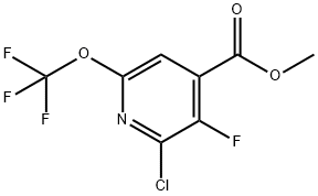 Methyl 2-chloro-3-fluoro-6-(trifluoromethoxy)pyridine-4-carboxylate 结构式