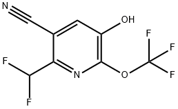 3-Cyano-2-(difluoromethyl)-5-hydroxy-6-(trifluoromethoxy)pyridine 结构式