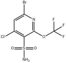 6-Bromo-4-chloro-2-(trifluoromethoxy)pyridine-3-sulfonamide 结构式