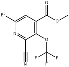 Methyl 6-bromo-2-cyano-3-(trifluoromethoxy)pyridine-4-carboxylate 结构式
