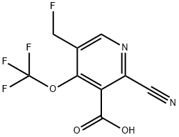 2-Cyano-5-(fluoromethyl)-4-(trifluoromethoxy)pyridine-3-carboxylic acid 结构式