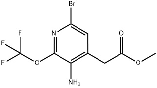 Methyl 3-amino-6-bromo-2-(trifluoromethoxy)pyridine-4-acetate 结构式