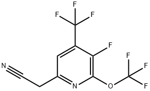 3-Fluoro-2-(trifluoromethoxy)-4-(trifluoromethyl)pyridine-6-acetonitrile 结构式