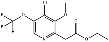 Ethyl 4-chloro-3-methoxy-5-(trifluoromethoxy)pyridine-2-acetate 结构式