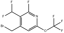 4-(Bromomethyl)-3-(difluoromethyl)-2-fluoro-6-(trifluoromethoxy)pyridine 结构式