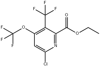 Ethyl 6-chloro-4-(trifluoromethoxy)-3-(trifluoromethyl)pyridine-2-carboxylate 结构式