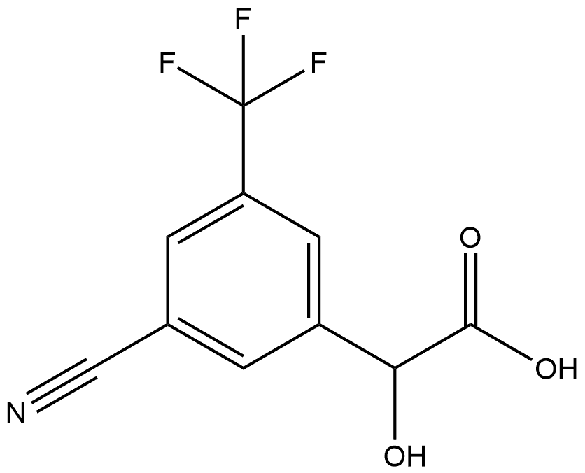 Benzeneacetic acid, 3-cyano-α-hydroxy-5-(trifluoromethyl)- 结构式