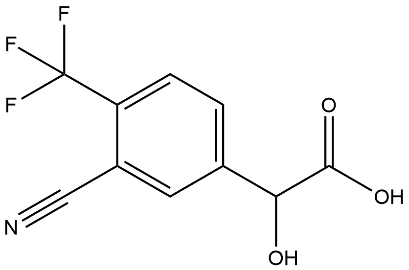 Benzeneacetic acid, 3-cyano-α-hydroxy-4-(trifluoromethyl)- 结构式