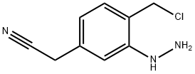 4-(Chloromethyl)-3-hydrazinylphenylacetonitrile 结构式