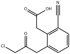 2-(3-Chloro-2-oxopropyl)-6-cyanophenylacetic acid 结构式