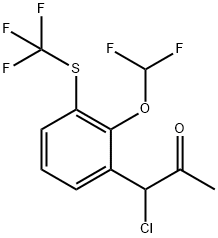 1-Chloro-1-(2-(difluoromethoxy)-3-(trifluoromethylthio)phenyl)propan-2-one 结构式