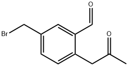 5-(Bromomethyl)-2-(2-oxopropyl)benzaldehyde 结构式