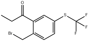 1-(2-(Bromomethyl)-5-(trifluoromethylthio)phenyl)propan-1-one 结构式