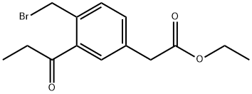 Ethyl 4-(bromomethyl)-3-propionylphenylacetate 结构式