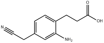 3-Amino-4-(2-carboxyethyl)phenylacetonitrile 结构式