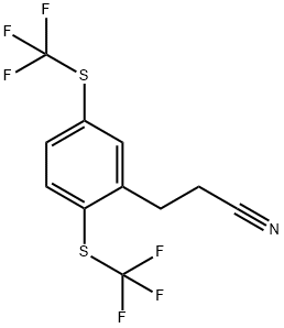 (2,5-Bis(trifluoromethylthio)phenyl)propanenitrile 结构式