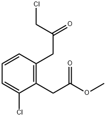 Methyl 2-chloro-6-(3-chloro-2-oxopropyl)phenylacetate 结构式