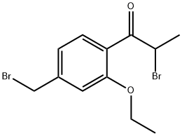 2-Bromo-1-(4-(bromomethyl)-2-ethoxyphenyl)propan-1-one 结构式