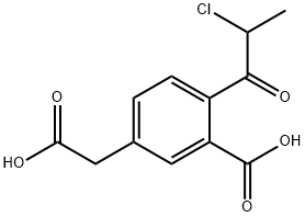 3-Carboxy-4-(2-chloropropanoyl)phenylacetic acid 结构式