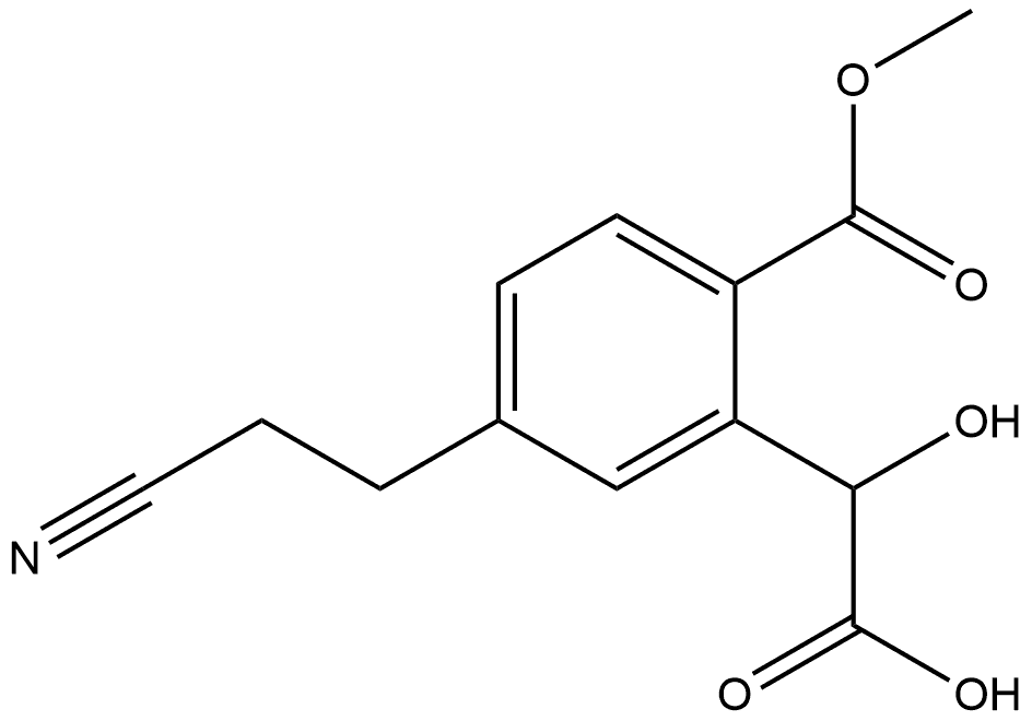 Methyl 2-(carboxy(hydroxy)methyl)-4-(2-cyanoethyl)benzoate 结构式