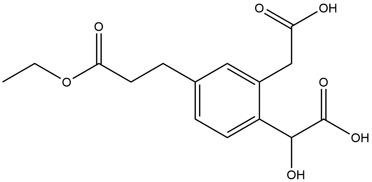 2-(Carboxymethyl)-4-(3-ethoxy-3-oxopropyl)mandelic acid 结构式