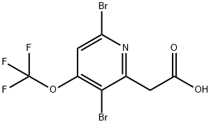 3,6-Dibromo-4-(trifluoromethoxy)pyridine-2-acetic acid 结构式