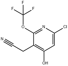 6-Chloro-4-hydroxy-2-(trifluoromethoxy)pyridine-3-acetonitrile 结构式