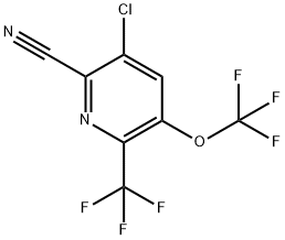 3-Chloro-2-cyano-5-(trifluoromethoxy)-6-(trifluoromethyl)pyridine 结构式