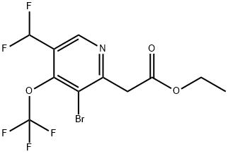 Ethyl 3-bromo-5-(difluoromethyl)-4-(trifluoromethoxy)pyridine-2-acetate 结构式