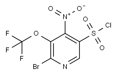 2-Bromo-4-nitro-3-(trifluoromethoxy)pyridine-5-sulfonyl chloride 结构式