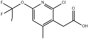 2-Chloro-4-methyl-6-(trifluoromethoxy)pyridine-3-acetic acid 结构式