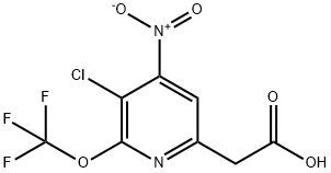 3-Chloro-4-nitro-2-(trifluoromethoxy)pyridine-6-acetic acid 结构式