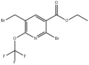 Ethyl 2-bromo-5-(bromomethyl)-6-(trifluoromethoxy)pyridine-3-carboxylate 结构式