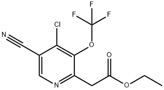 Ethyl 4-chloro-5-cyano-3-(trifluoromethoxy)pyridine-2-acetate 结构式
