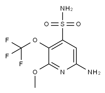 6-Amino-2-methoxy-3-(trifluoromethoxy)pyridine-4-sulfonamide 结构式
