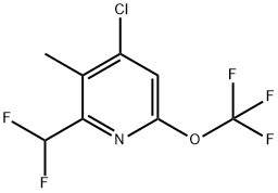 4-Chloro-2-(difluoromethyl)-3-methyl-6-(trifluoromethoxy)pyridine 结构式